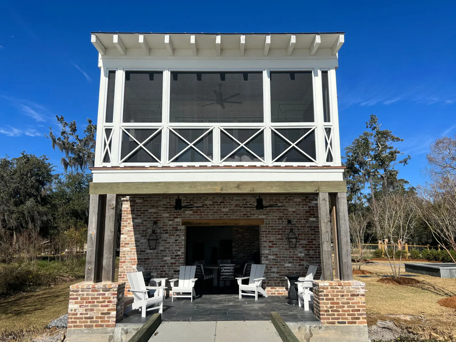 Custom home with grand covered porch and columns